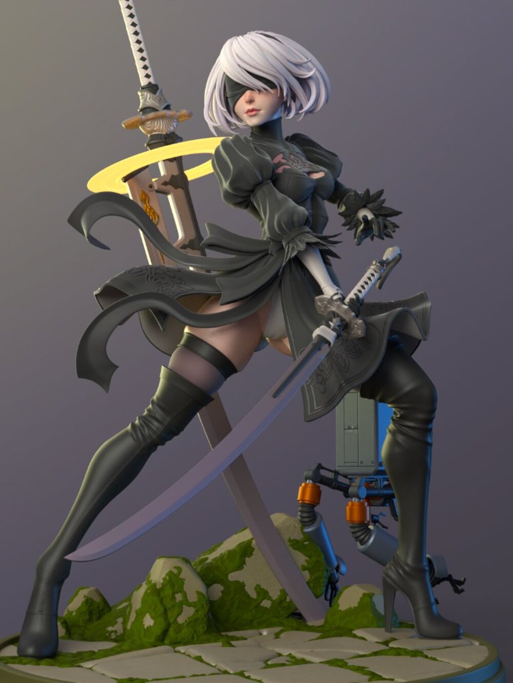 2B from Nier Automata Dress Resin Statue Part Kit - Picture 6 of 7